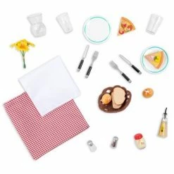 Budget 🥰 Our Generation Dining Table & Chairs Furniture Set with Play Food for 18" Dolls - Pizza With You ⌛ -Our Generation shop unnamed file 235