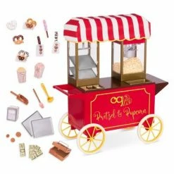 Flash Sale 😍 Our Generation Retro Pretzel & Popcorn Play Food Stand for 18" Dolls - Poppin' Plenty Snack Cart 🎁 -Our Generation shop unnamed file 290