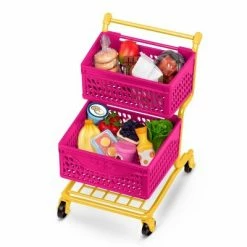 Best Sale ✨ Our Generation Grocery Day Shopping Cart Pink & Yellow Accessory Set for 18" Dolls ⌛ -Our Generation shop unnamed file 411