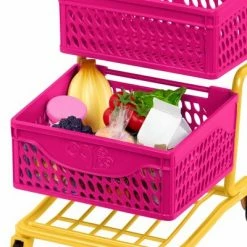 Best Sale ✨ Our Generation Grocery Day Shopping Cart Pink & Yellow Accessory Set for 18" Dolls ⌛ -Our Generation shop unnamed file 412