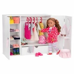 Promo ⌛ Our Generation Wooden Wardrobe - Closet for 18" Dolls 🔔