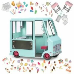 Hot Sale 💯 Our Generation Sweet Stop Ice Cream Truck with Electronics for 18" Dolls - Light Blue 😀 -Our Generation shop unnamed file 684