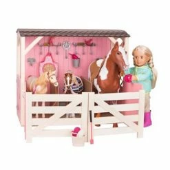 New 🧨 Our Generation Horse Barn Playset for 18" Dolls - Saddle Up Stables - Pink 👍 -Our Generation shop unnamed file 755